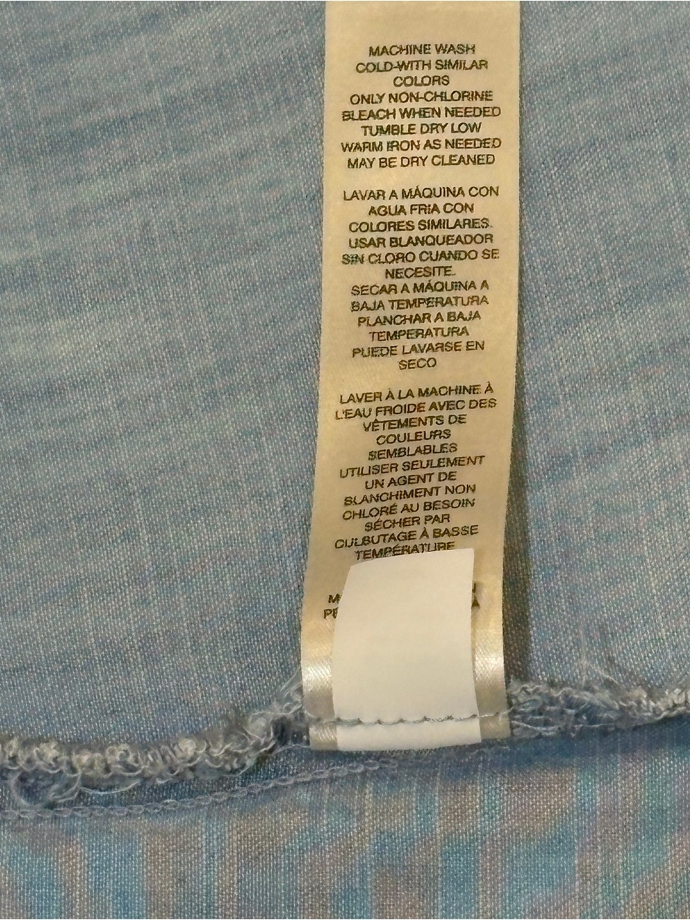 Chico's Light Blue 100 % Lyocell Button Front Top with Pocket Detail SZ 2 - Picture 8 of 9